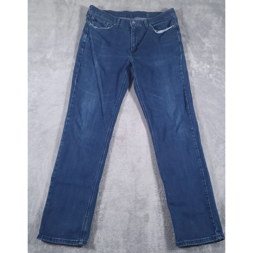 Levis 541‎ Jeans Mens 36x34 Athletic Stretch Indigo Blue Denim Distressed